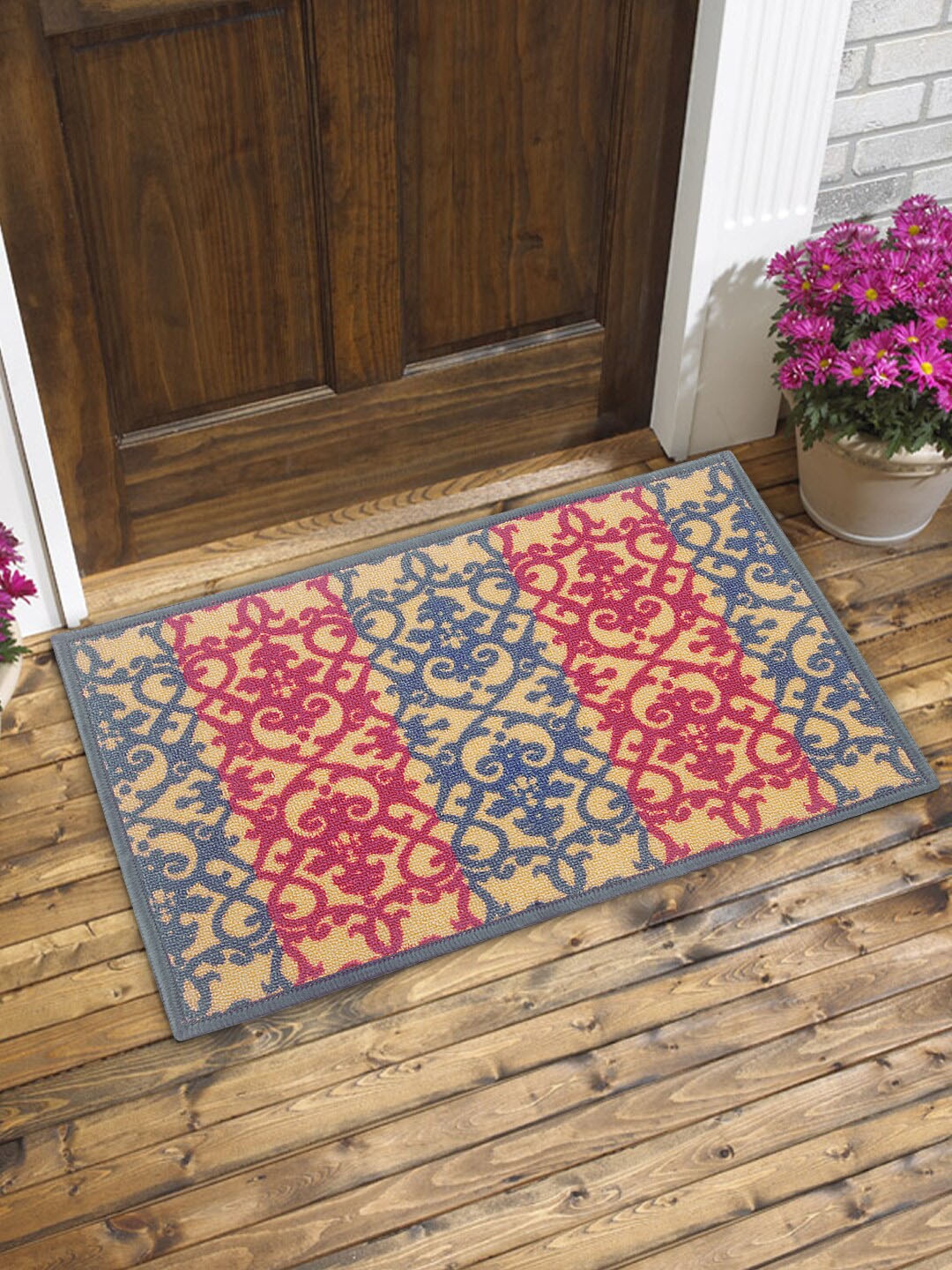 

BIANCA Beige & Pink Printed Tough-Thin Anti-Skid Door Mat