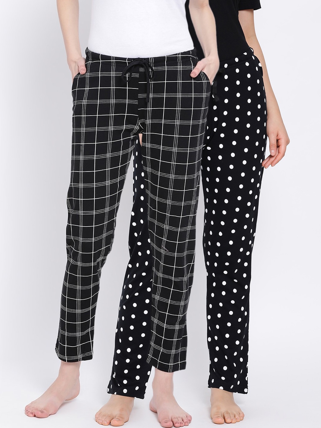 

Kanvin Women Pack Of 2 Pure Cotton Lounge Pants, Black