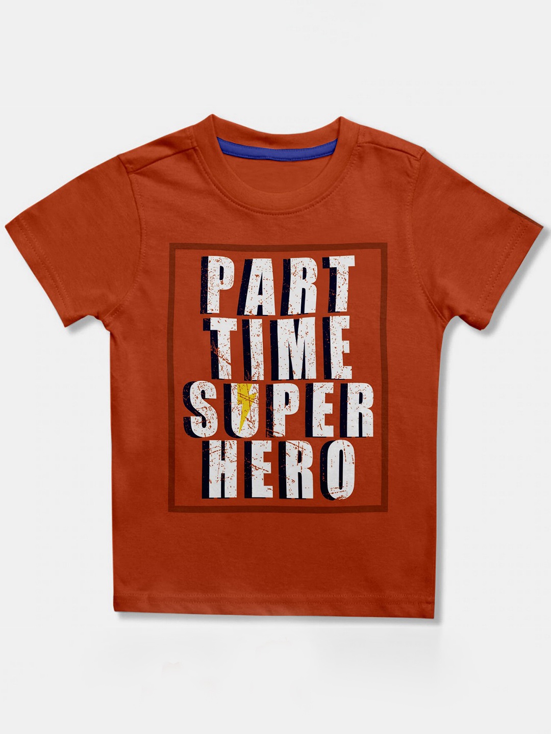 

Cherokee Boys Rust Orange Typography Printed T-shirt Pockets Tshirts