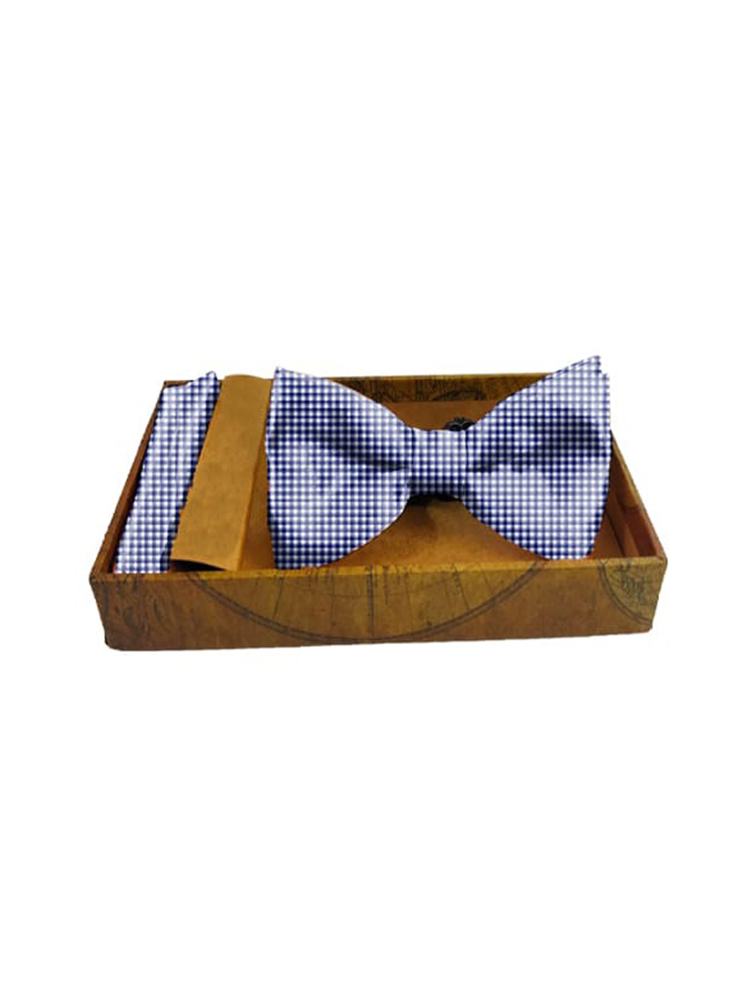 

Blacksmith Men Blue & White Checked Satin Accessory Gift Set