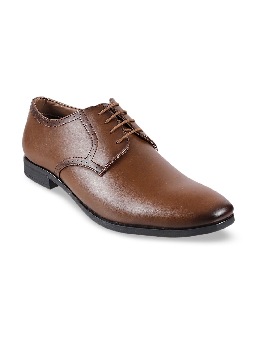 

WALKWAY by Metro Men Tan Brown Solid Formal Derbys