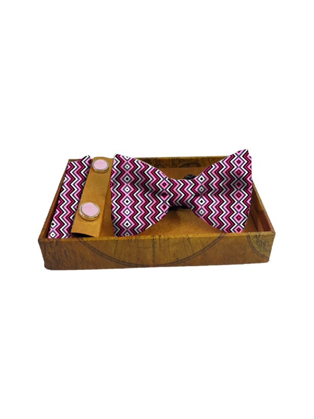 

Blacksmith Men Pink & White Printed Satin Accessory Gift Set