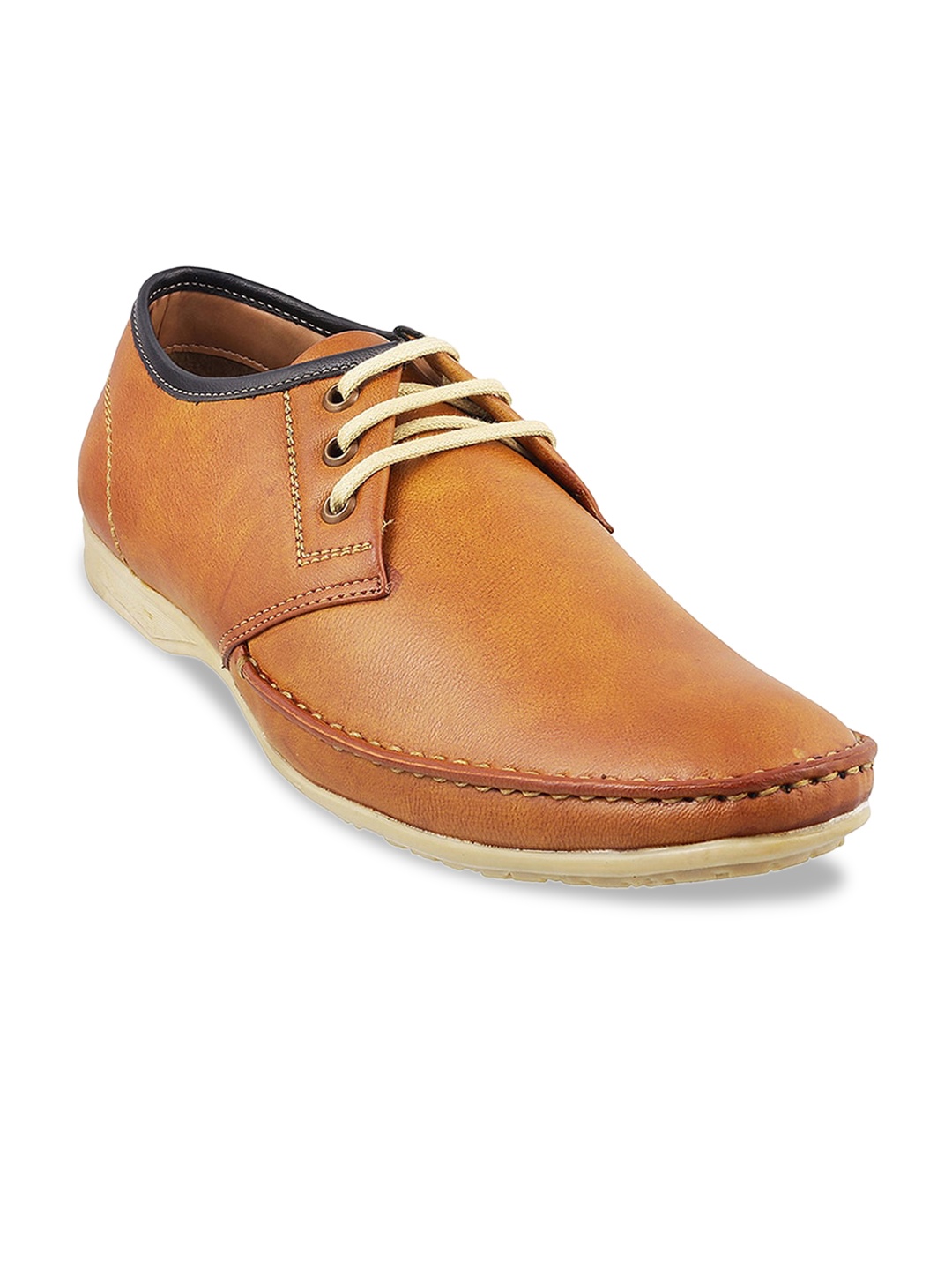 

WALKWAY by Metro Men Tan Brown Solid Derbys