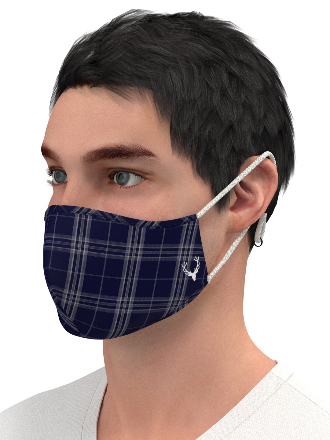

Allen Solly Men Pack Of 3 3-Ply Reusable Pure Cotton Cloth Masks, Navy blue