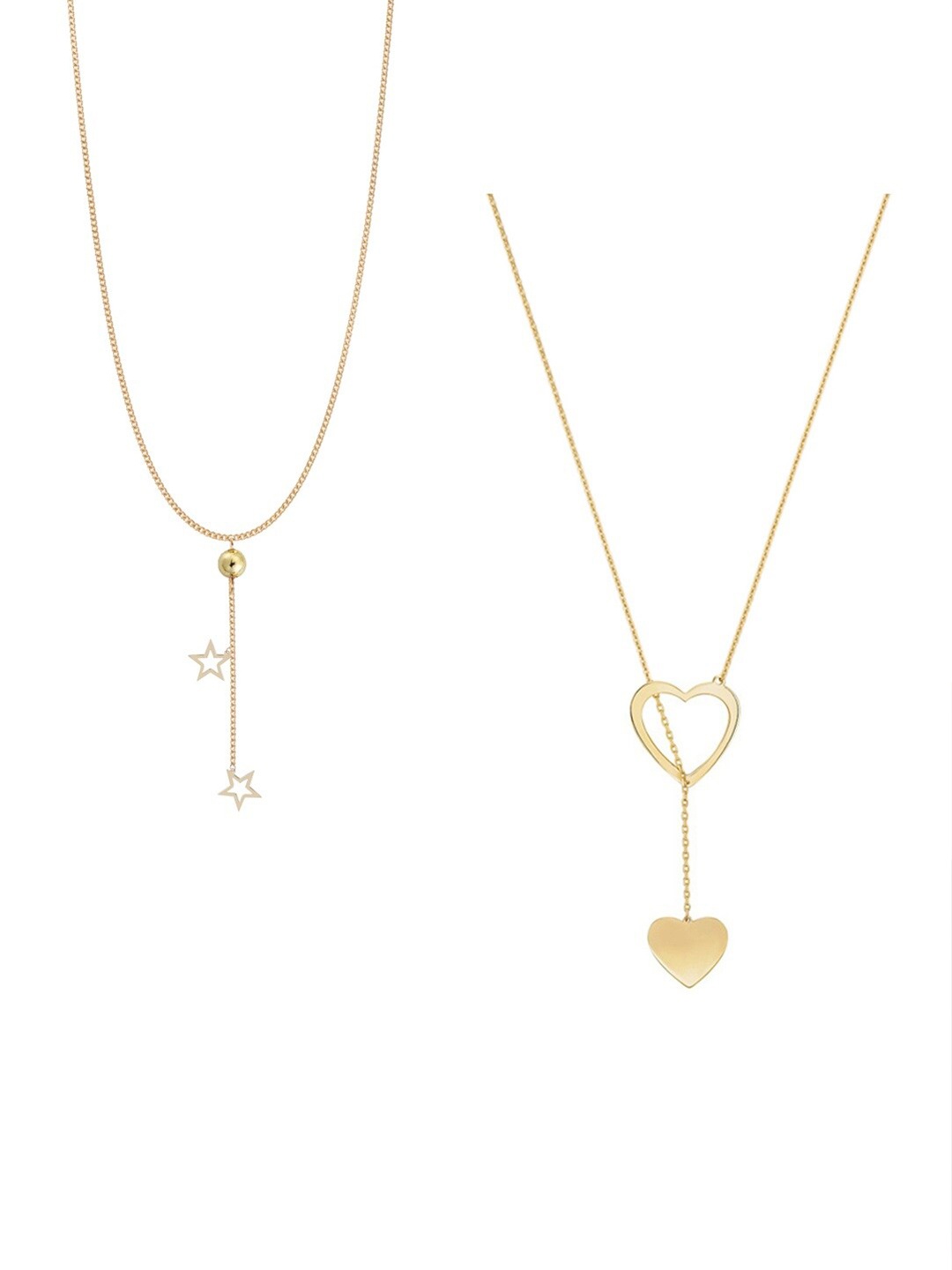 

OOMPH Set Of 2 Gold-Toned Layered Necklace
