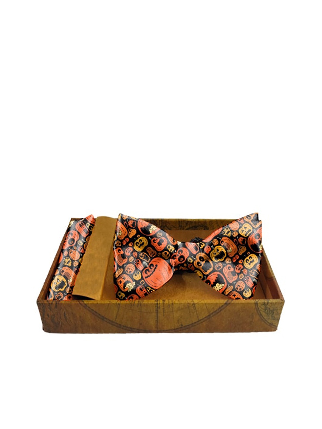 

Blacksmith Men Black & Orange Cracky Pumpinks Printed Satin Accessory Gift Set