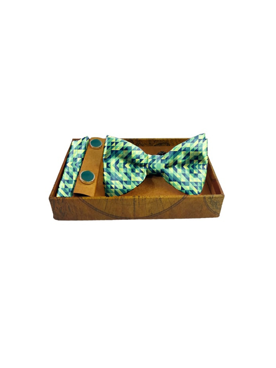 

Blacksmith Men Blue & Yellow Printed Pure Satin Accessory Gift Set