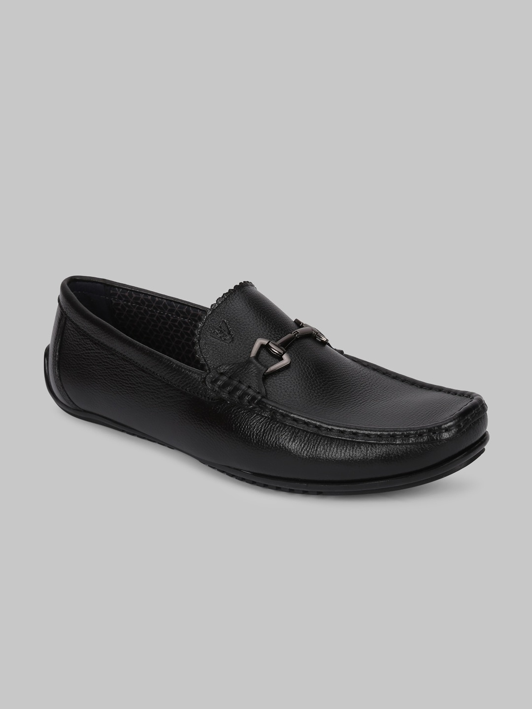 

V8 by Ruosh Men Black Textured Leather Loafers
