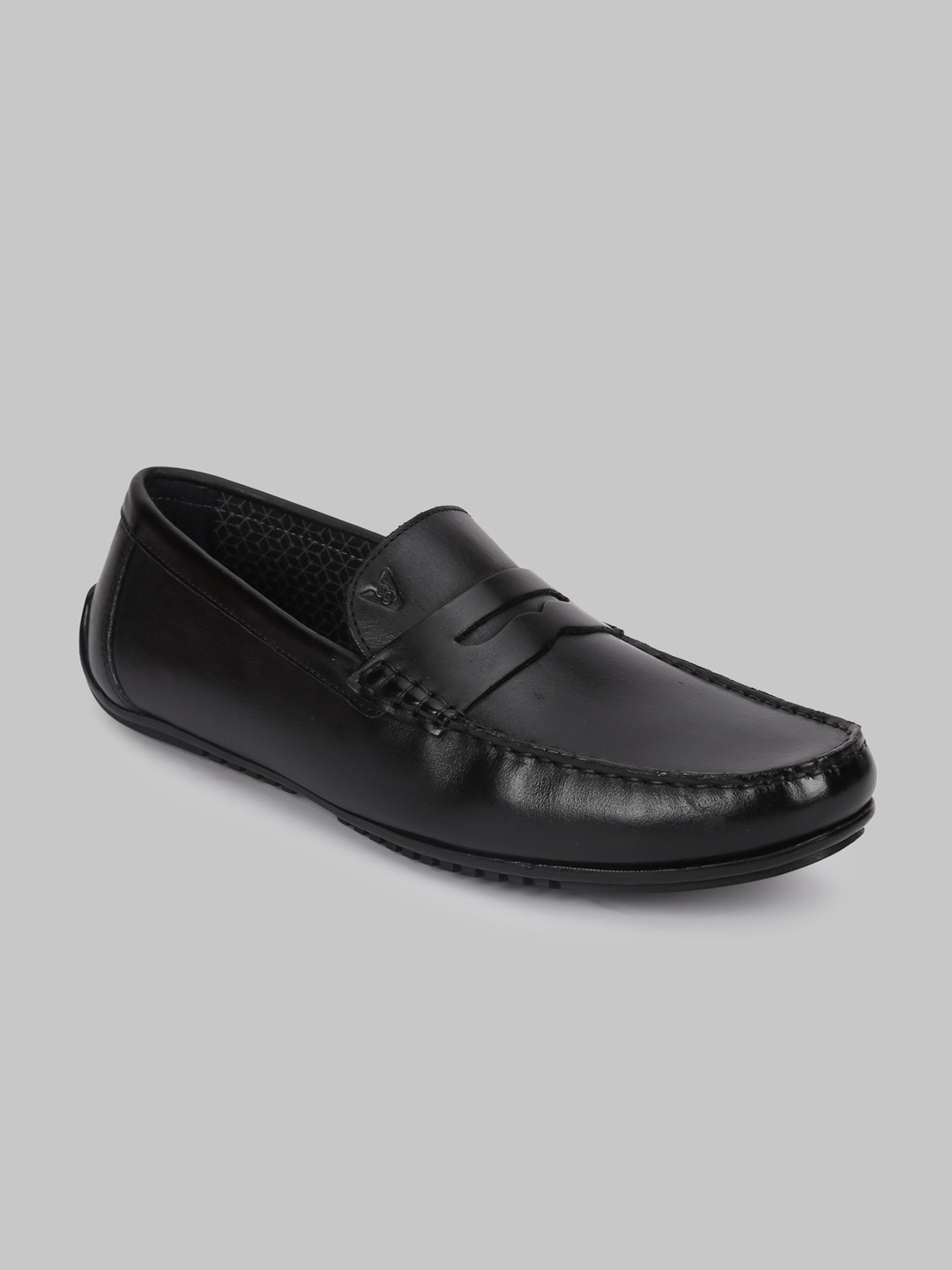 

V8 by Ruosh Men Black Textured Leather Loafers