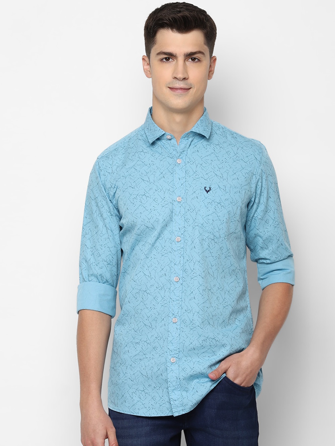 

Allen Solly Sport Men Blue Regular Fit Printed Casual Shirt