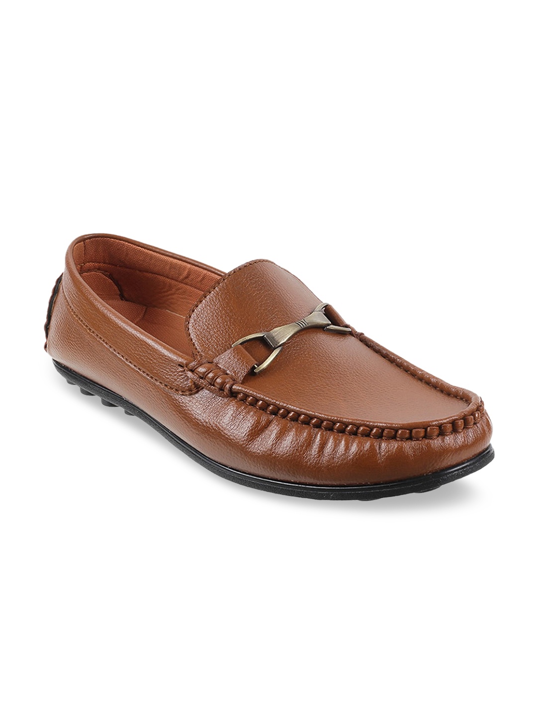 

WALKWAY by Metro Men Tan Brown Solid Loafers