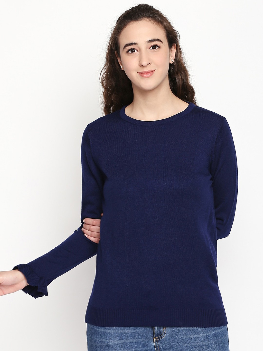 

AKKRITI BY PANTALOONS Navy Blue Regular Top