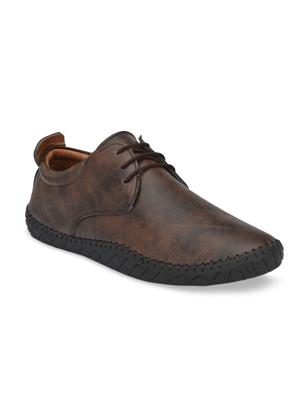 

Ferraiolo Men Brown Textured Casual Derby