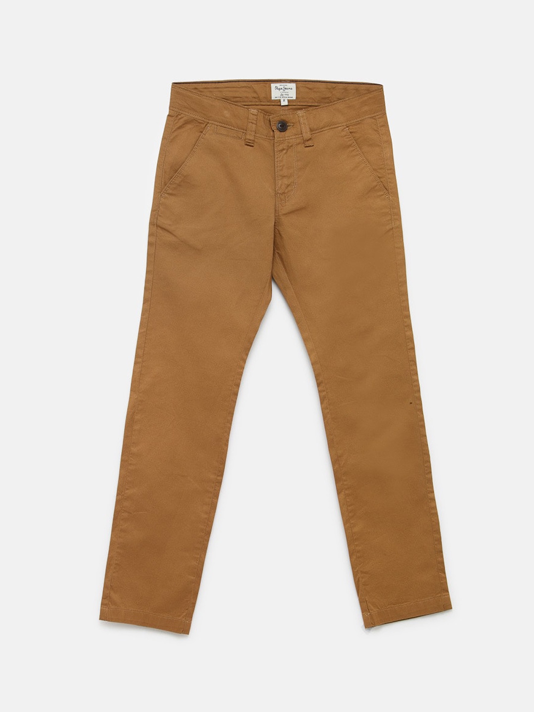 

Pepe Jeans Boys Khaki Regular Fit Solid Cotton Chinos