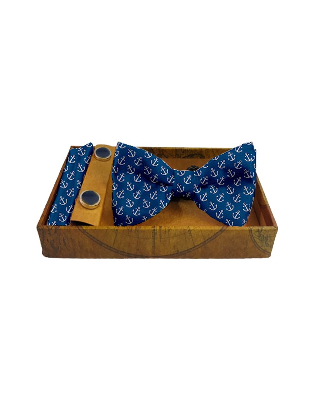 

Blacksmith Men Blue & White Printed Satin Accessory Gift Set