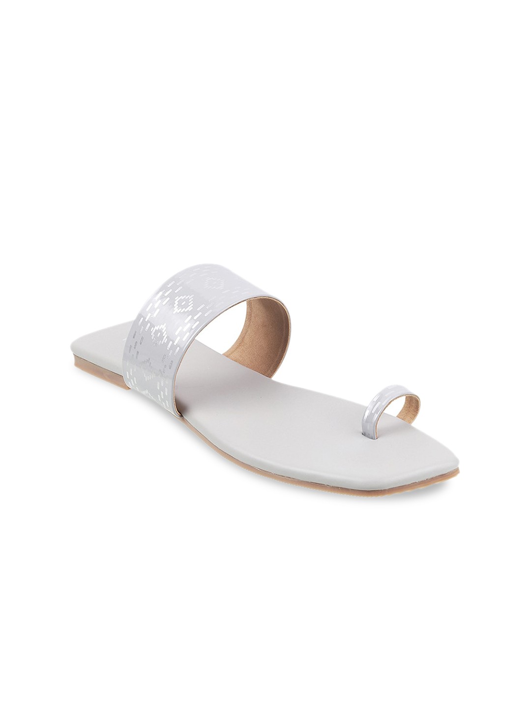 

WALKWAY by Metro Women Grey Printed One Toe Flats