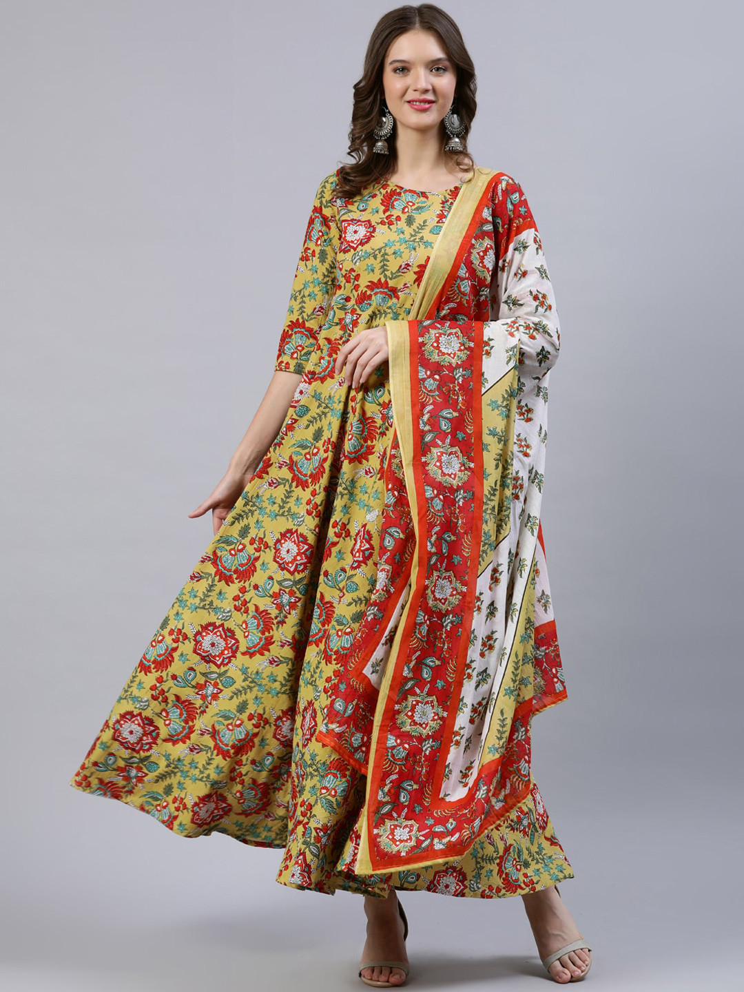 

Nayo Green Floral Maxi Dress