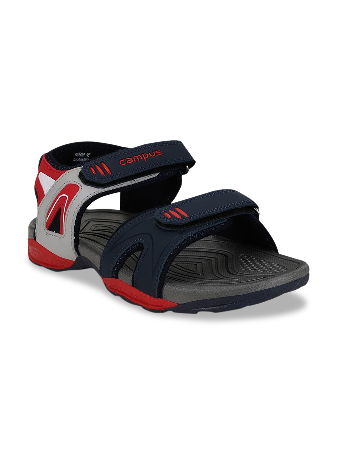 Campus Men Navy Blue & Red Sports Sandals