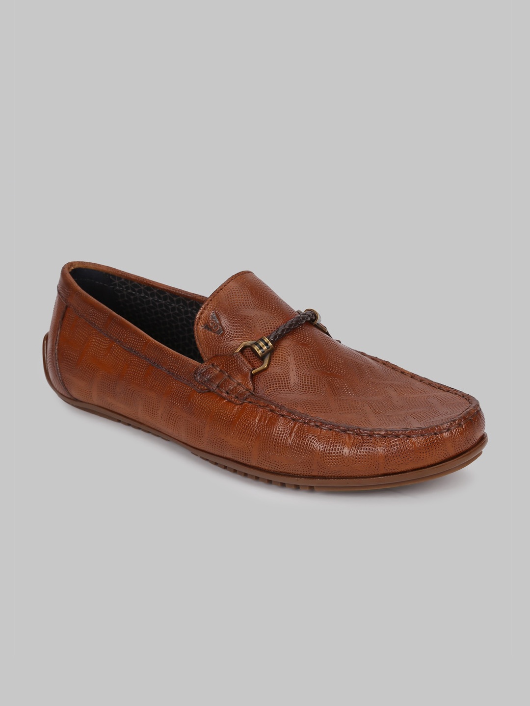 

V8 by Ruosh Men Tan Textured Leather Loafers
