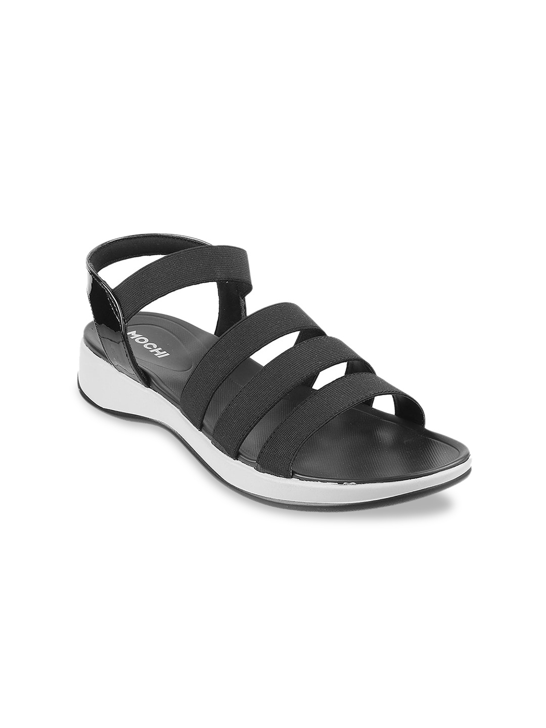 Mochi Women Black Solid Sandals
