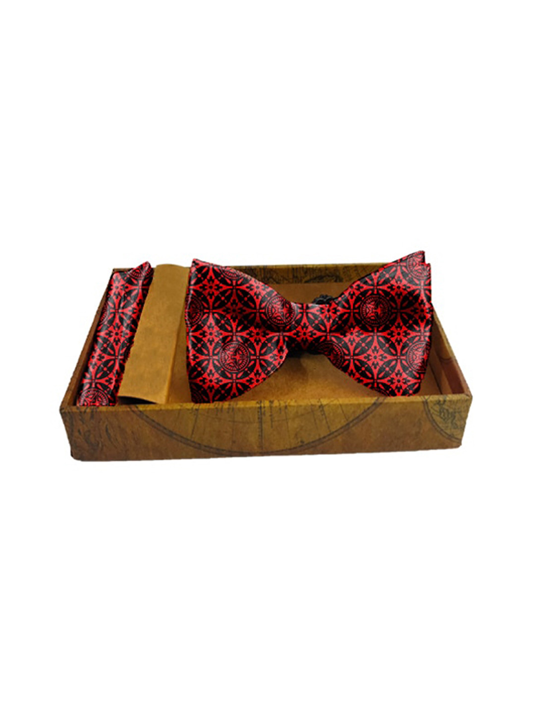 

Blacksmith Men Red & Black Japanese Star Printed Satin Accessory Gift Set