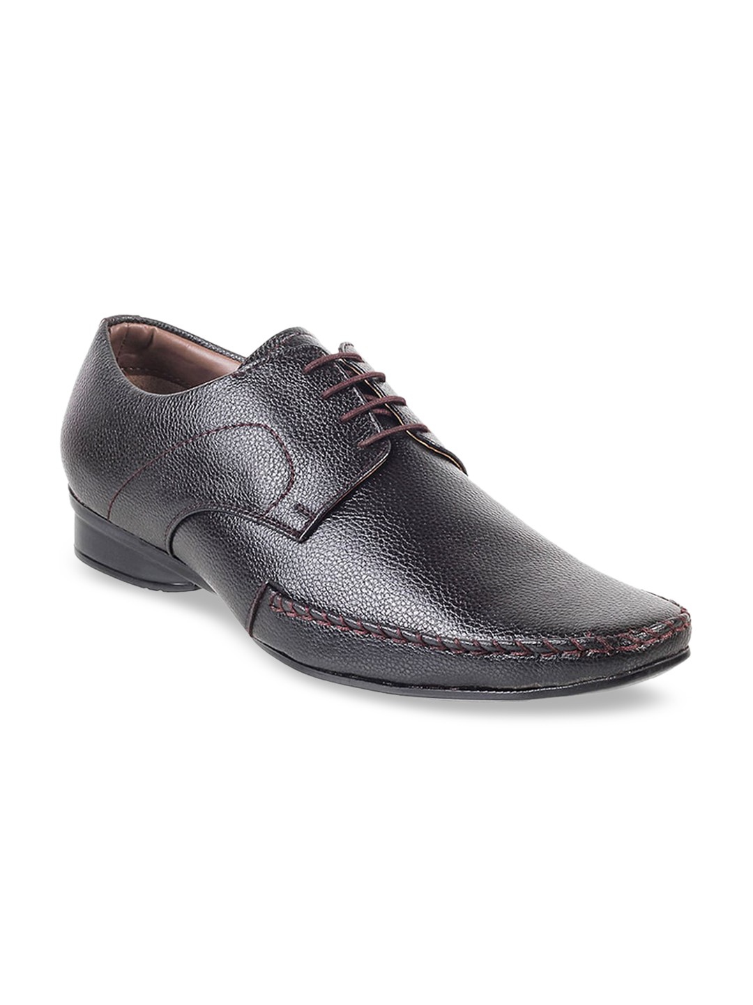 

WALKWAY by Metro Men Coffee Brown Textured Formal Derbys