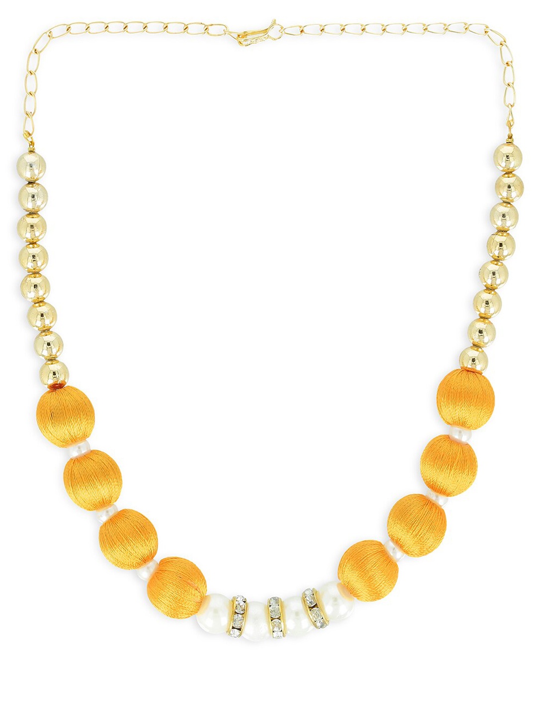 

AKSHARA Girls Gold-Toned & Yellow Alloy Gold-Plated Handcrafted Necklace