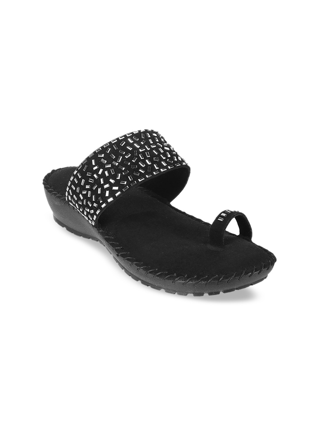 

WALKWAY by Metro Women Black & White Embellished Wedges