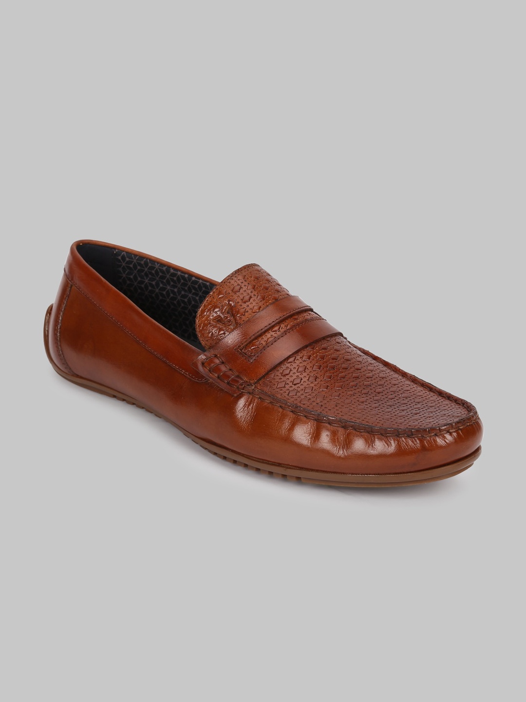 

V8 by Ruosh Men Tan Textured Leather Loafers