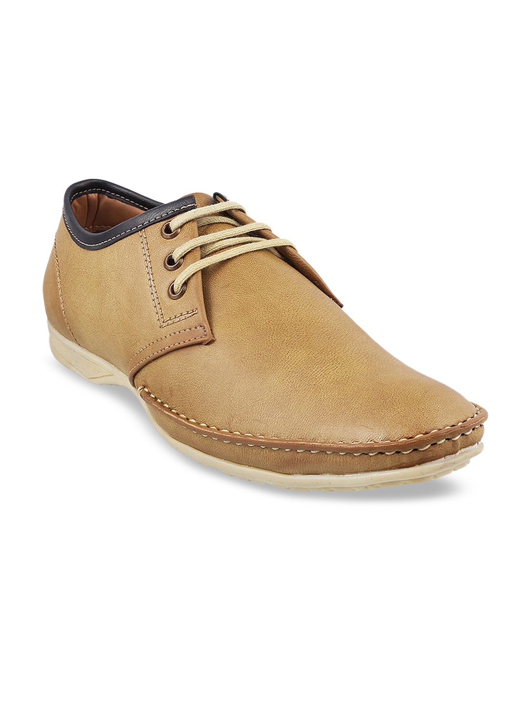 

WALKWAY by Metro Men Camel Brown Solid Derbys