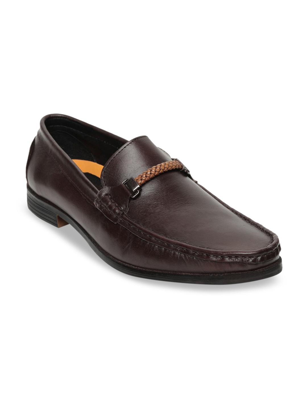 

LOUIS STITCH Men Brown Solid Leather Loafers