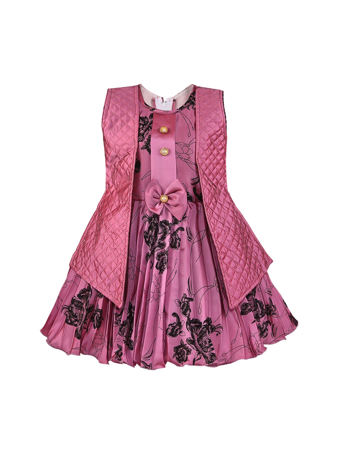 

Wish Karo Mauve Floral Satin Dress