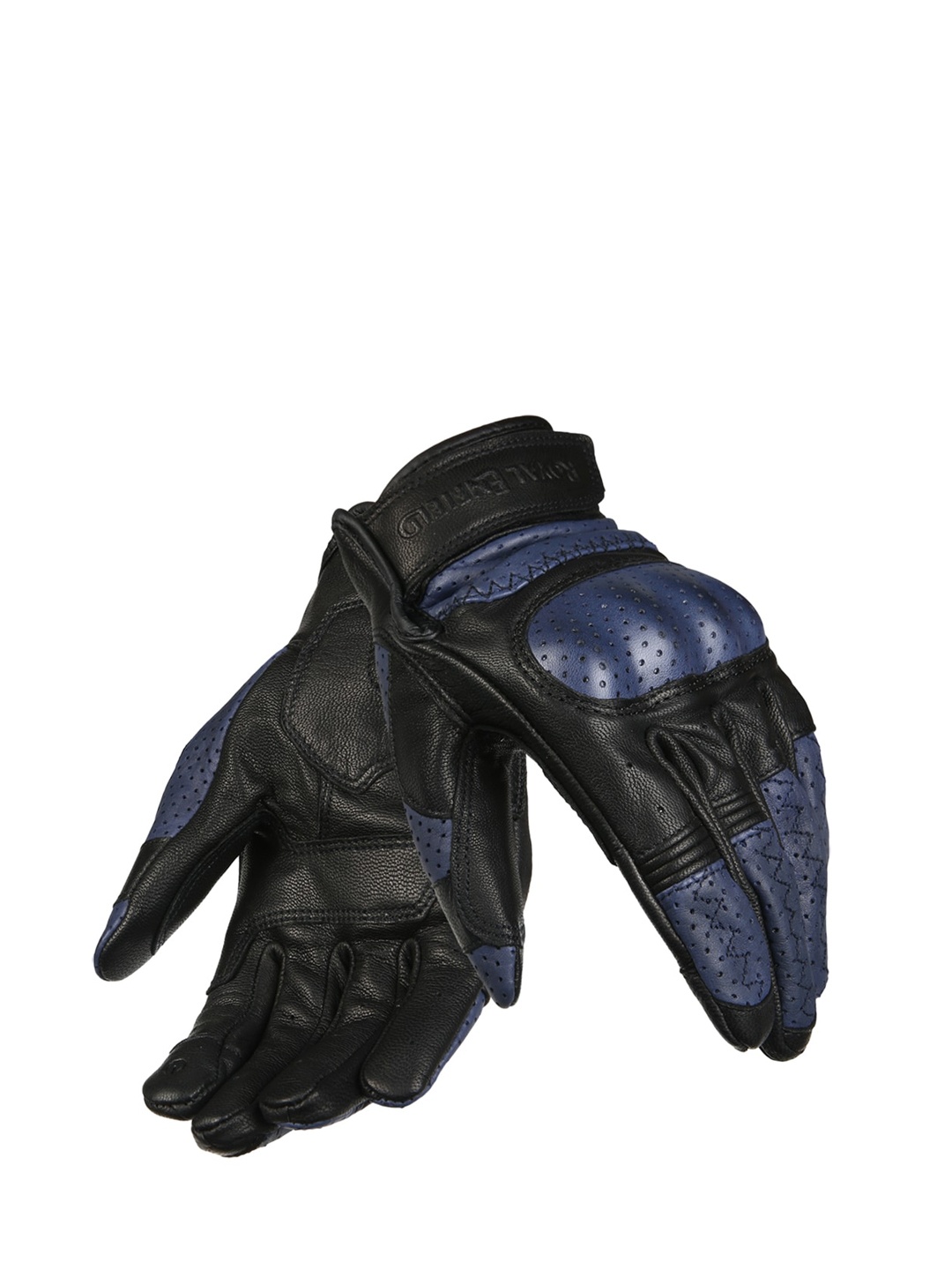 

Royal Enfield Men Navy-Blue & Black Colour-Blocked Urban Tourer Gloves