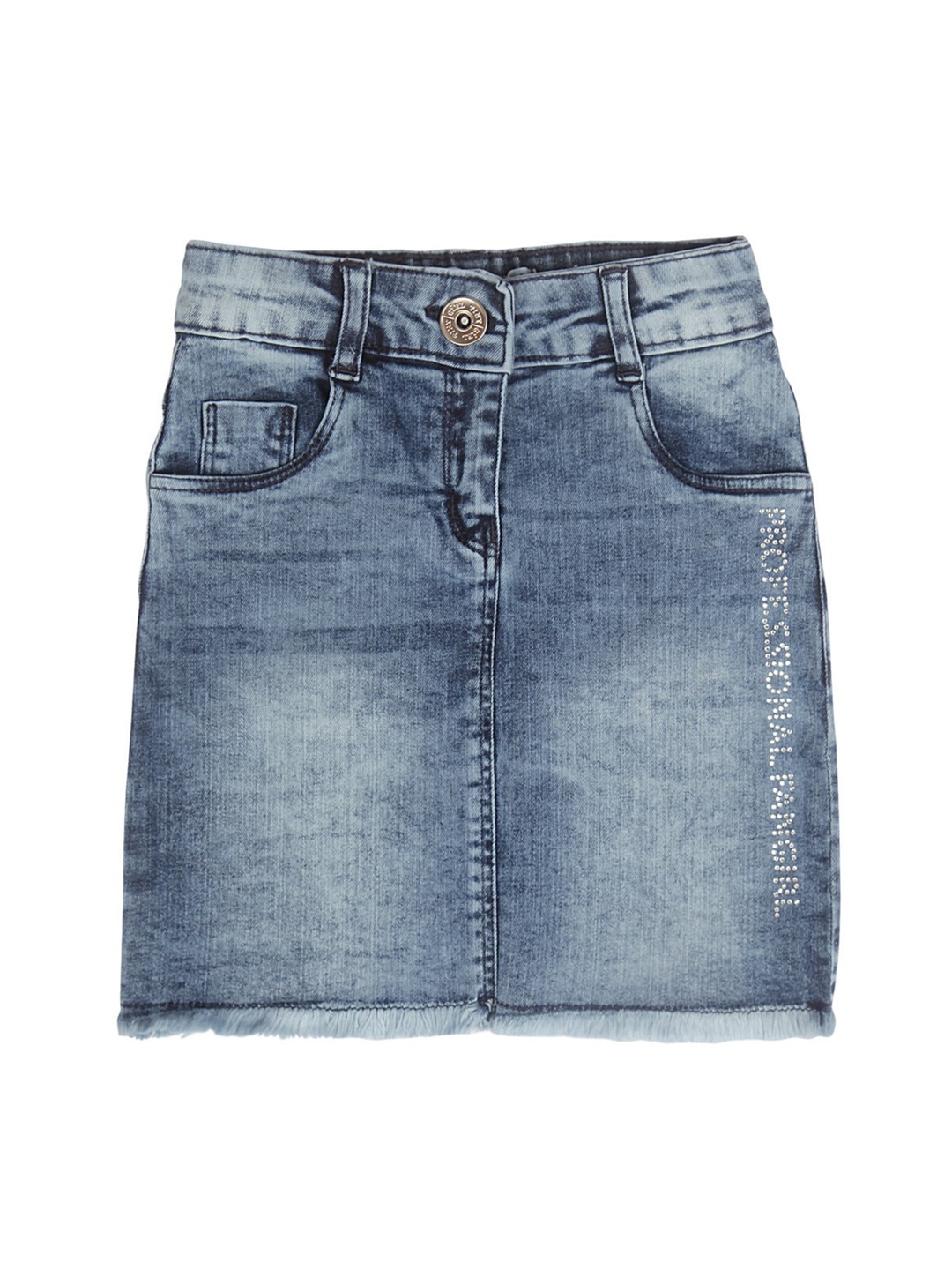 

Tiny Girl Girls Blue Washed Organic Cotton Denim Pencil Skirt