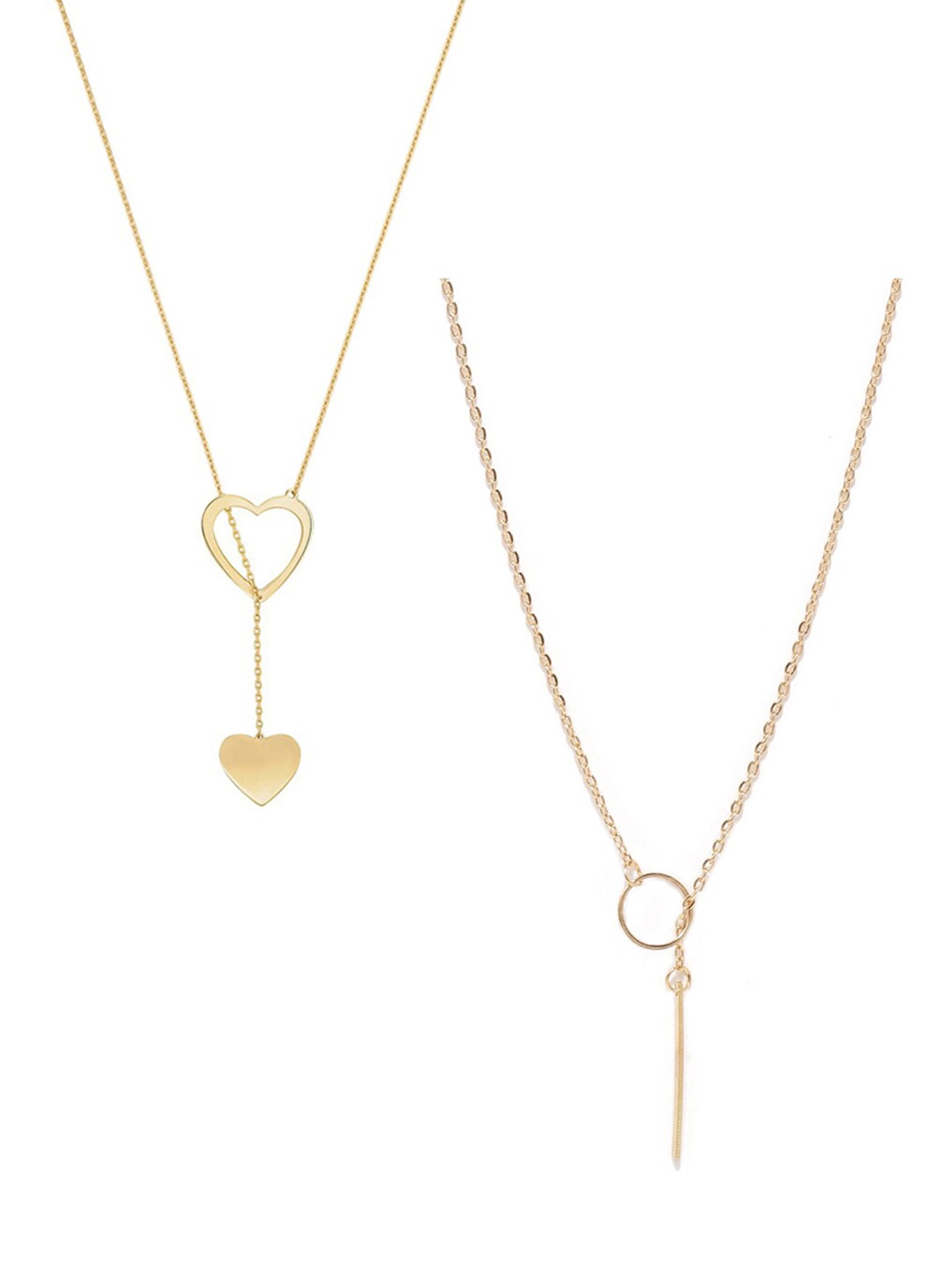 

OOMPH Set Of 2 Gold-Toned Alloy Necklaces