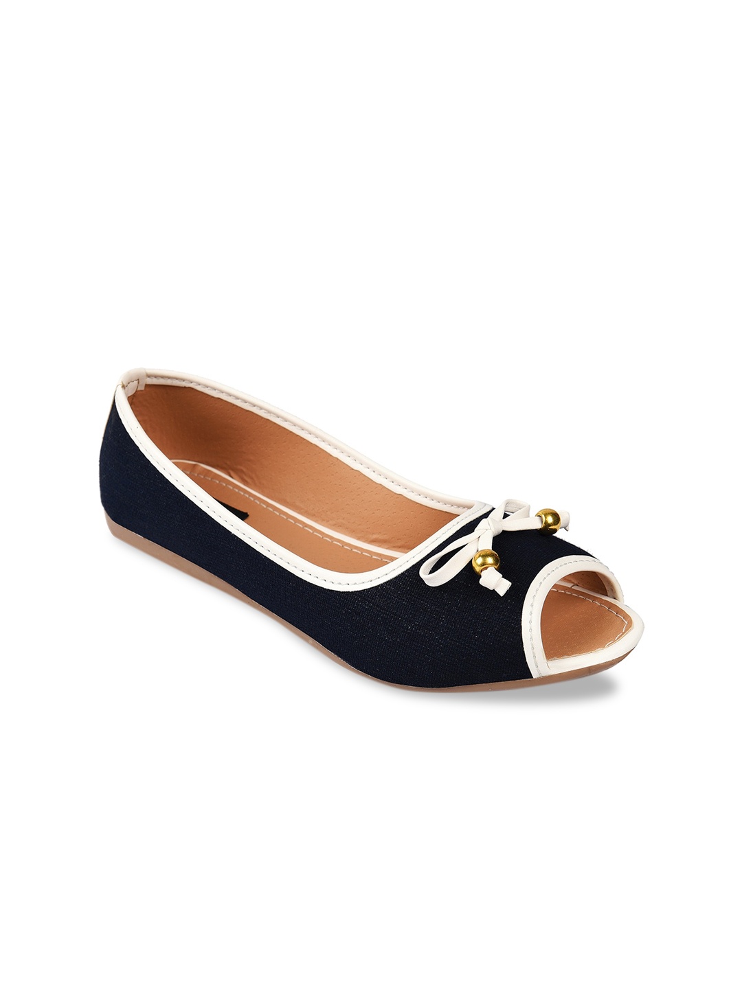 

WOMENS BERRY Women Black Colourblocked Ballerinas with Bows Flats