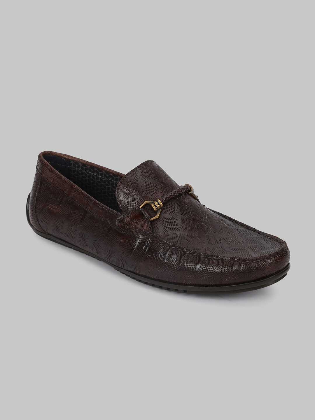 

V8 by Ruosh Men Brown Textured Leather Loafers