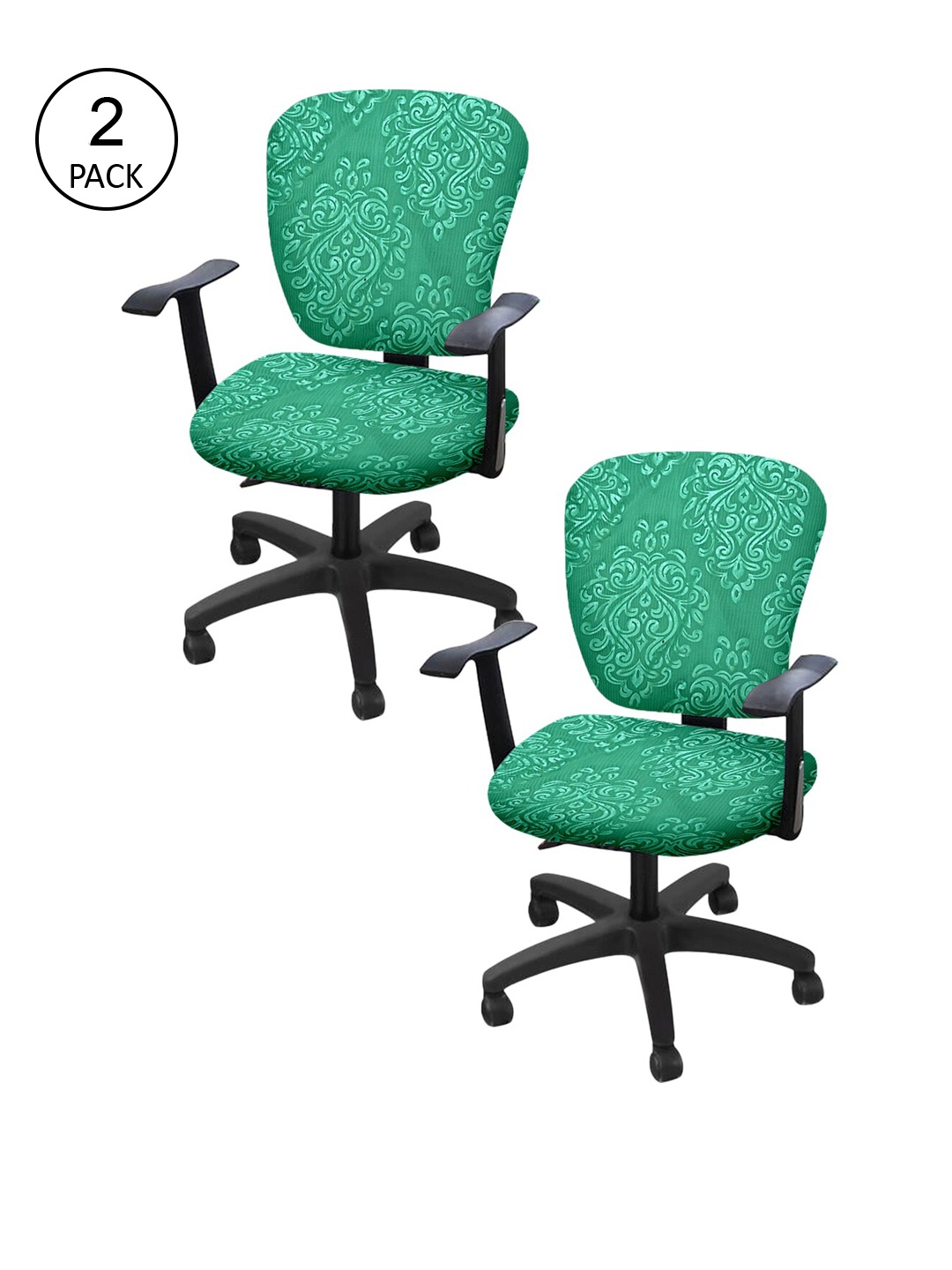 

Cortina Set Of 2 Green Printed Chair Covers