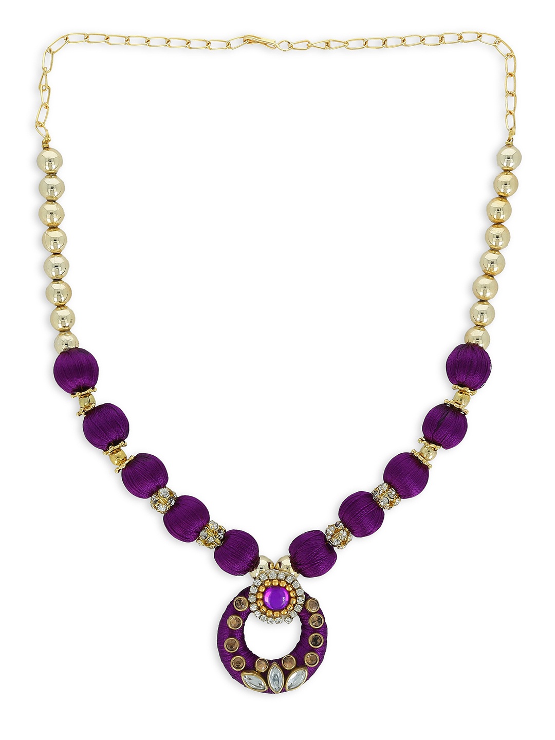 

AKSHARA Girls Gold-Plated & Purple Handcrafted Necklace