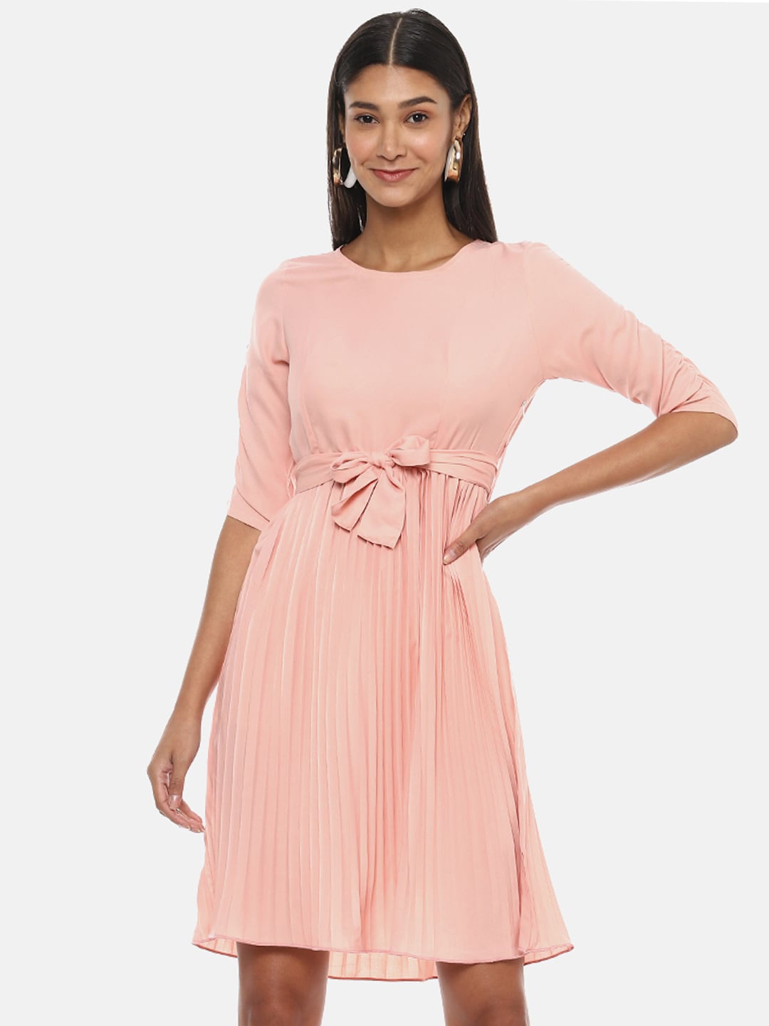 

Campus Sutra Peach-Coloured Dress