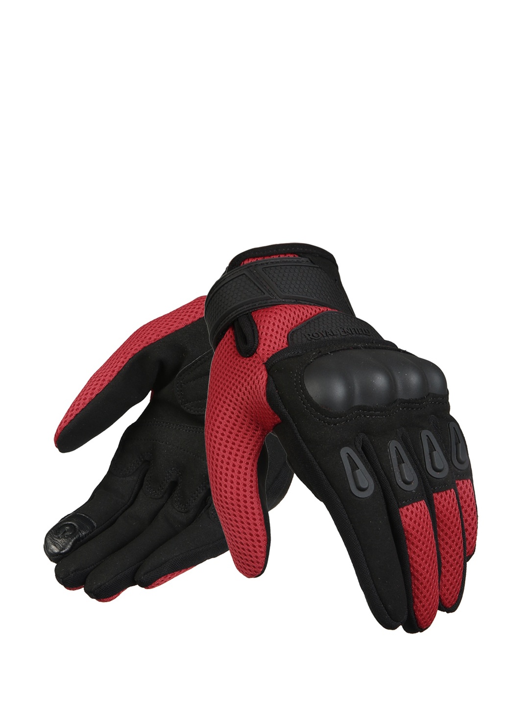 

Royal Enfield Men Red & Black Colour-Blocked Leather Rambler V2 Riding Gloves