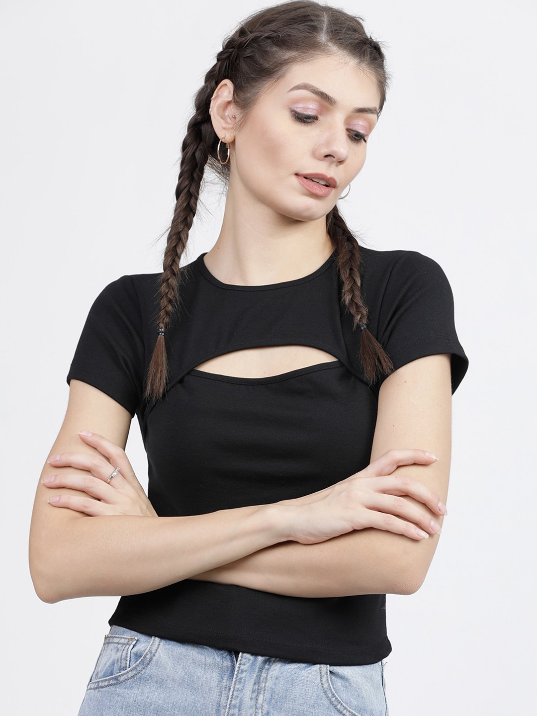 

Tokyo Talkies Women Black T-shirt