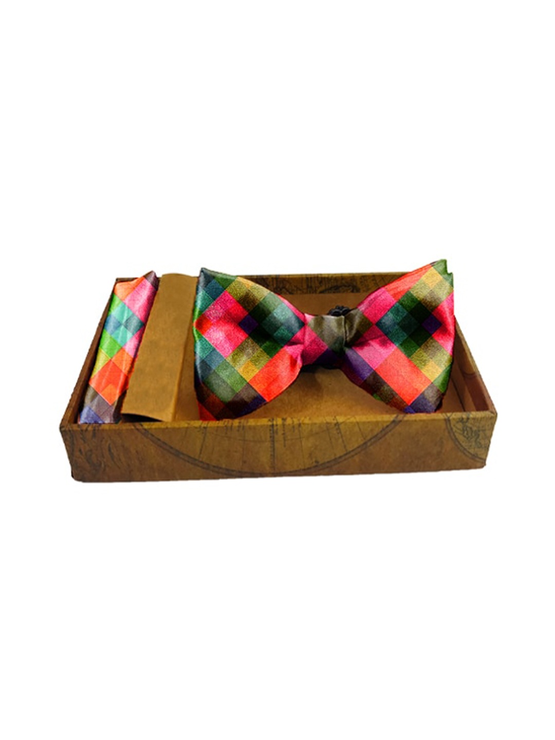 

Blacksmith Men Multi Coloured Water Checks Printed Satin Accessory Gift Set