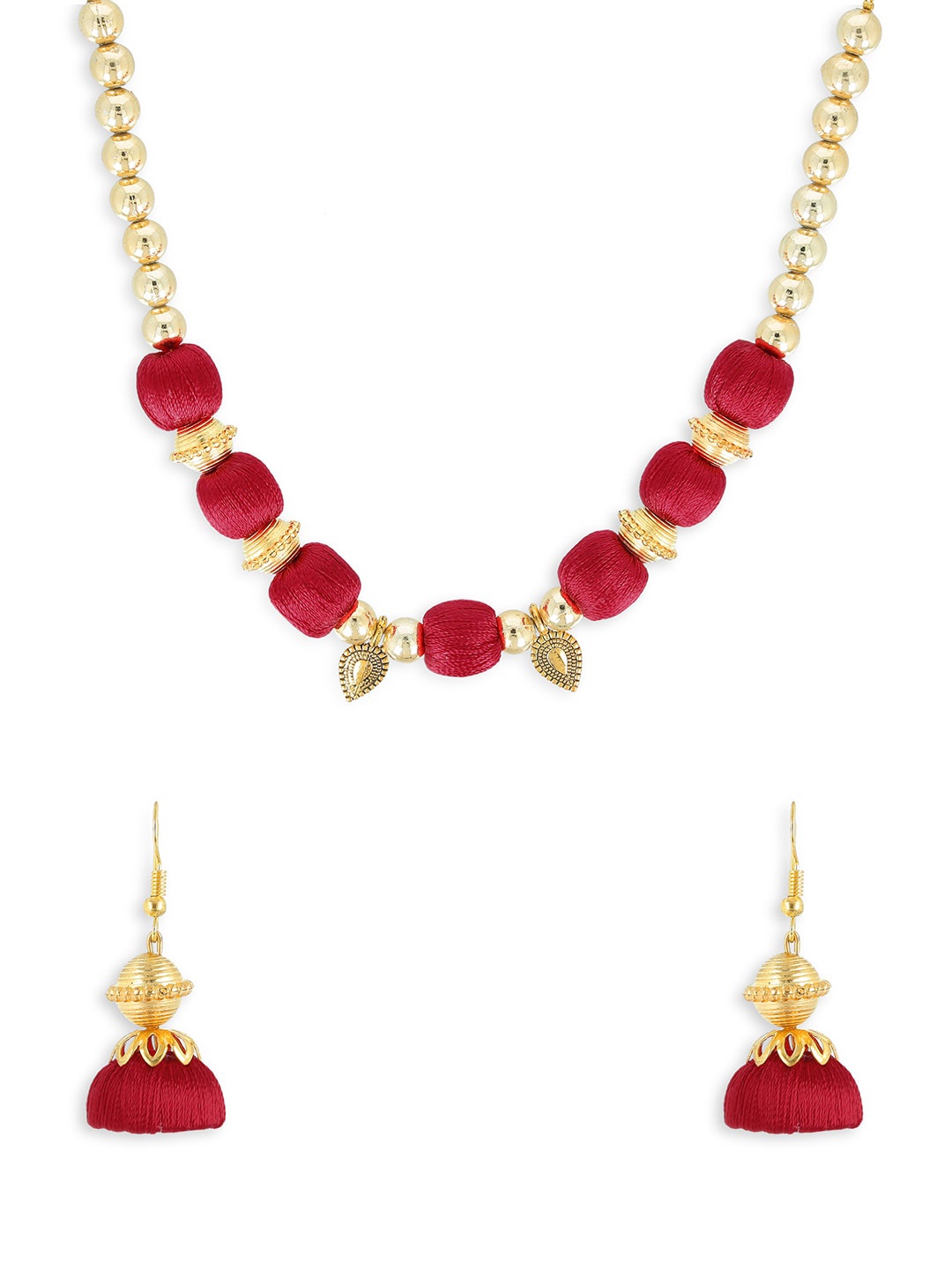 

AKSHARA Gold-Plated Red Handcrafted Jewellery Set