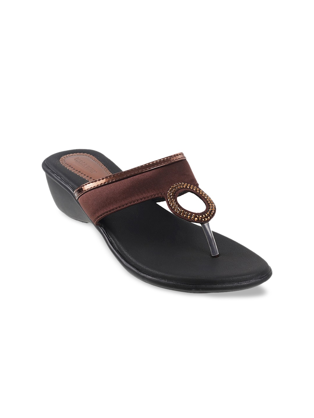 

WALKWAY by Metro Women Coffee Brown Embellished Comfort Heels