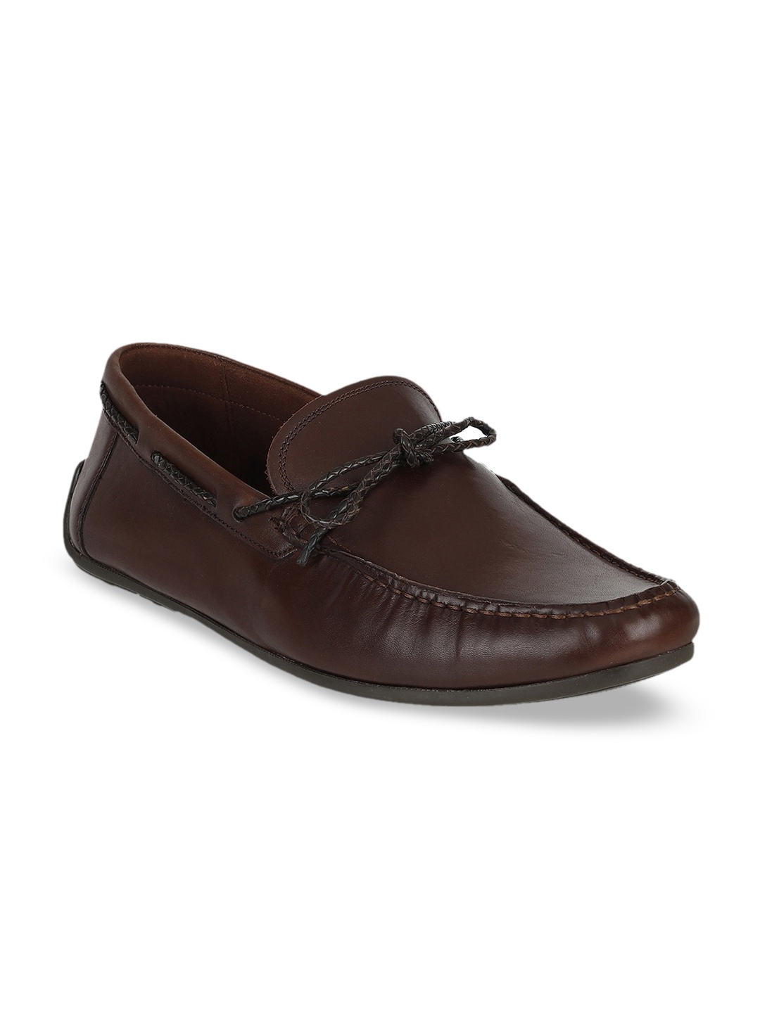 

Clarks Men Brown Solid Leather Boat Shoes
