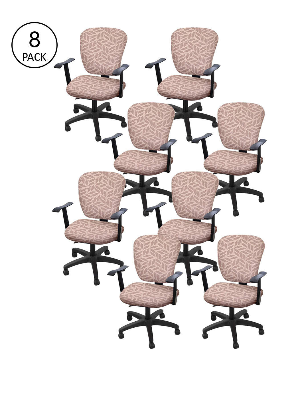 

Cortina Set Of 8 Green Printed Chair Covers, Pink