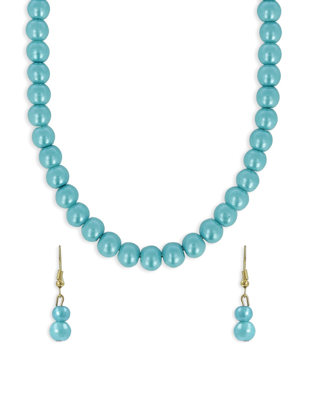 

AKSHARA Gold-Plated Blue Beaded Handcrafted Jewellery Set