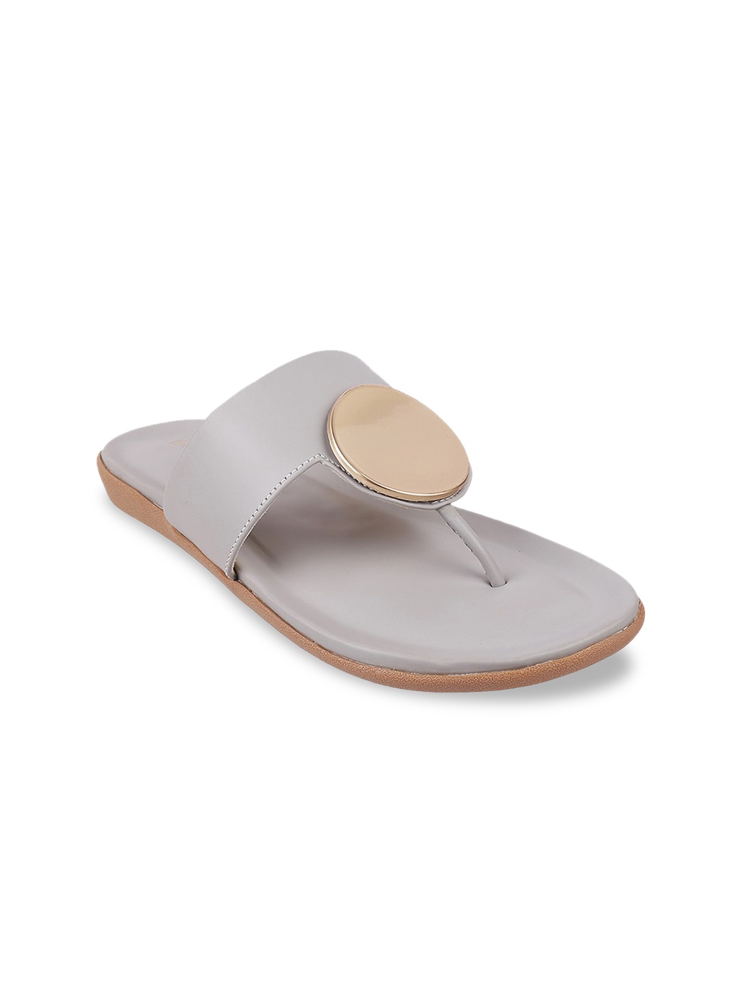 WALKWAY by Metro Women Grey T-Strap Flats