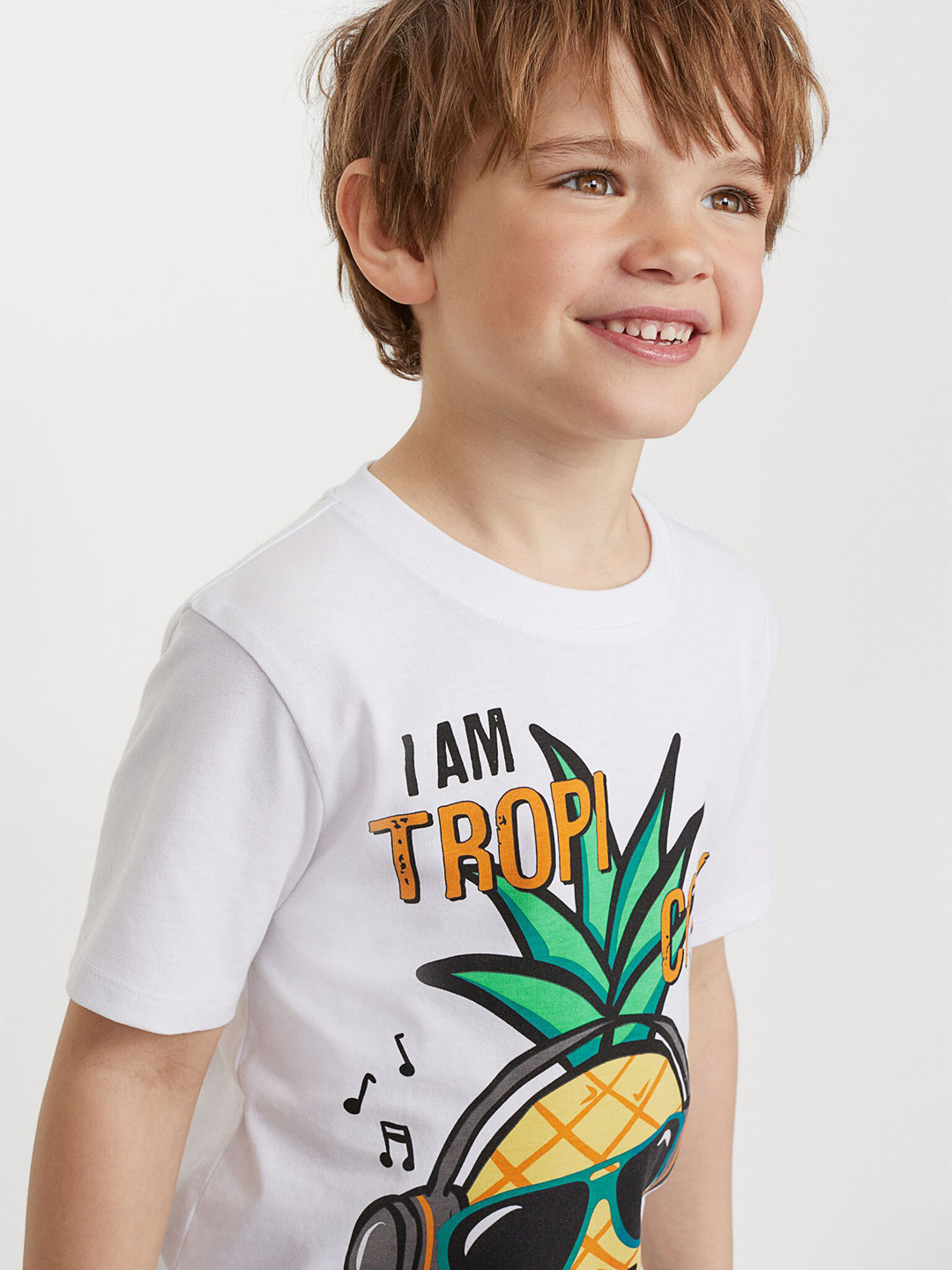 

HM Boys White Turquoise Blue Printed 2-Pack Cotton Pure Cotton T-shirts